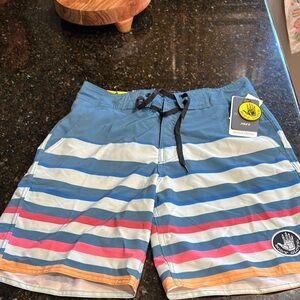 Body Glove Hybrid Shorts Blue and Red Lightweight Swimwear